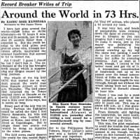 A screenshot of Kaoru Kanetaka\'s article in the July 28, 1958, edition of The Japan Times. | BLOOMBERG