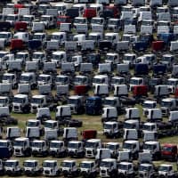 New Ford trucks are seen at a parking lot of the Ford factory in Sao Bernardo do Campo, Brazil, Feb. 12. | REUTERS