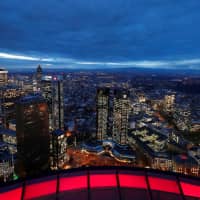 The financial district with the headquarters of Germany\'s largest business bank, Deutsche Bank (center), is photographed in Frankfurt, Germany, Jan. 29. | REUTERS