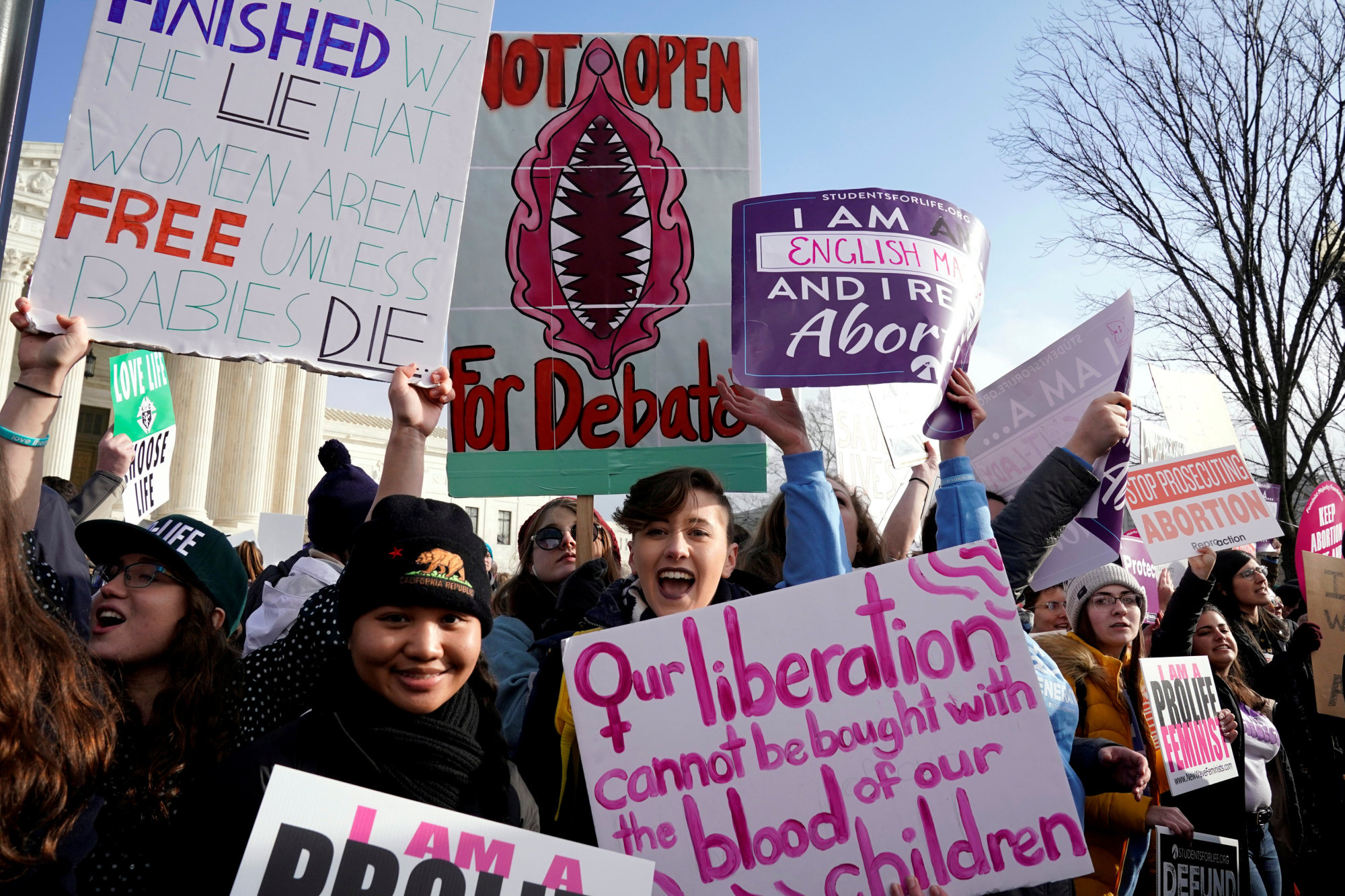Abortion rights advocates rally at the Supreme Court during the 46th annual March for Life in Washington Jan. 18. | REUTERS