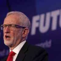 Labour Party leader Jeremy Corbyn speaks during the National Manufacturing Conference in London on Tuesday. | AFP-JIJI