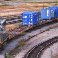 A CSX Train with spent nuclear fuel passes through Florence, South Carolina, on its way to Savannah River Site Weapons Complex near Aiken in 1994. | JEFF CHATLOSH / THE MORNING NEWS / VIA AP