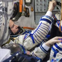 U.S. astronaut Nick Hague, a member of the International Space Station (ISS) expedition, attends his final exam at the Gagarin Cosmonauts\' Training Center in Star City outside Moscow Wednesday. | POOL PHOTO / VIA AP
