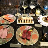Dishes served at Mikio Atobe\'s restaurant Shunjukusei Hakko in Tokyo\'s Ginza district feature dry aged beef and fish made using aging sheets, as well as other fermented food products. | YOSHIAKI MIURA