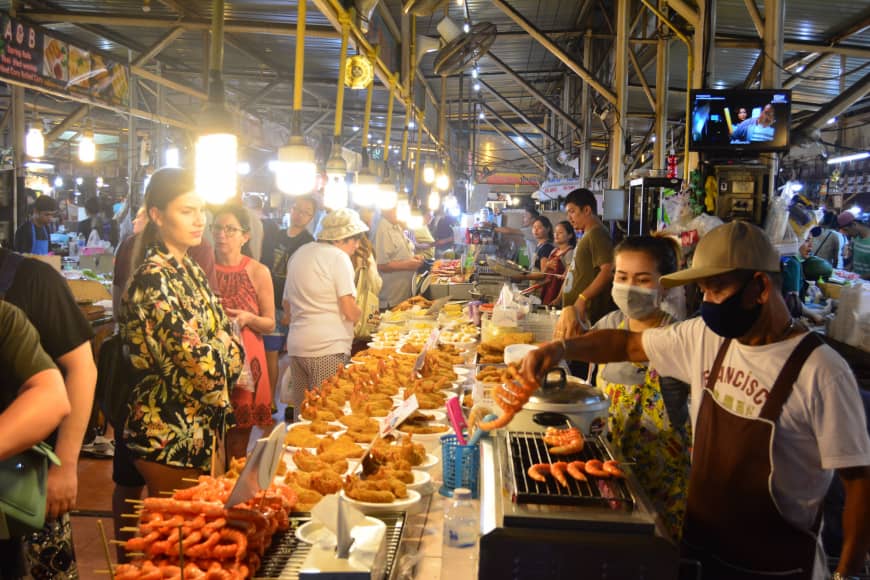 Malin Plaza in Patong offers an array of street food options.