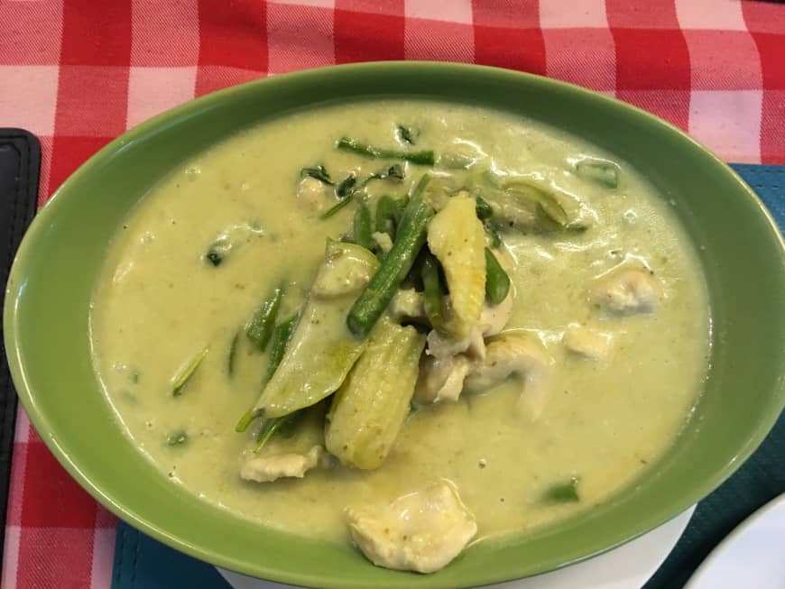 A green curry is served at Euro Thai Restaurant in patong, Phuket.