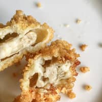 Read to eat: A cross section of a crispy, fried oyster. | MAKIKO ITOH
