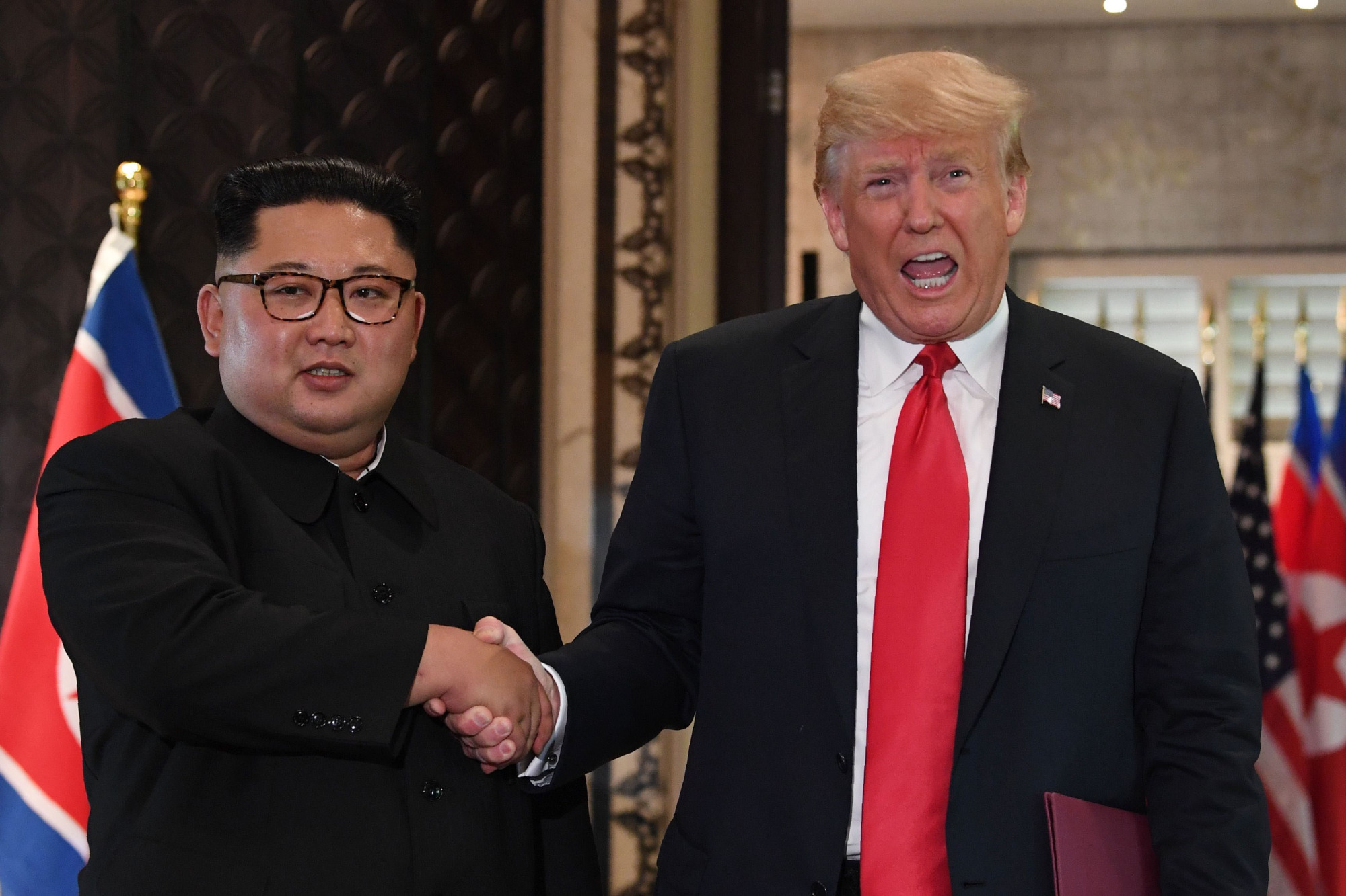 U.S. President Donald Trump and North Korean leader Kim Jong Un, who last met June 12 in Singapore, will hold their second summit in Danang, Vietnam, on Feb. 27 and 28. | AFP-JIJI