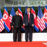U.S. President Donald Trump and North Korean leader Kim Jong Un, shown June 12 in Singapore, are preparing to hold a second summit. | THE WHITE HOUSE