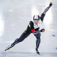 Nao Kodaira competes in the women\'s 500 meter speedskating race on Saturday during the ISU Speedskating World Cup event in Hamar, Norway. | ISU / VIA KYODO