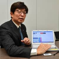 Rohto Pharmaceutical Co. Public Relations and Creating Shared Value Division Deputy Manager Yoshio Yagura explains the company\'s health programs. | YOSHIAKI MIURA