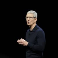 Apple CEO Tim Cook speaks during an announcement of new products at the Apple Worldwide Developers Conference in San Jose, California, last June. Apple is expected to announce Monday that it\'s launching a video service that could compete with Netflix, Amazon and cable TV itself. | AP