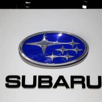 The Subaru logo is pictured during the 88th Geneva International Motor Show in Geneva last March. | REUTERS