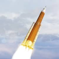An illustration of the next generation of NASA\'s Space Launch System | AFP-JIJI