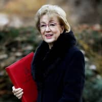 Andrea Leadsom, the Conservative Party\'s leader of the House of Commons, arrives at Downing Street in London on Jan. 22. | REUTERS