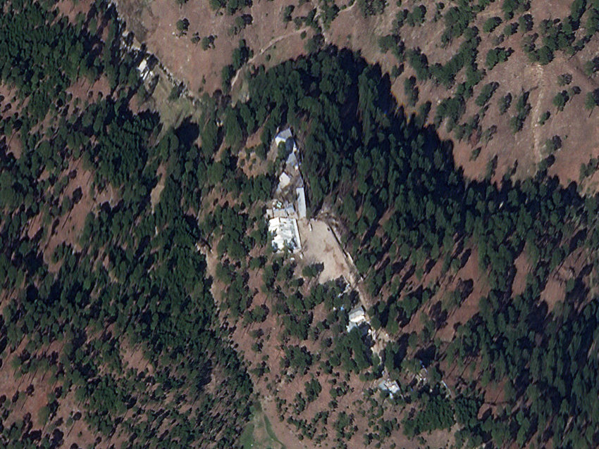 A cropped version of a satellite image taken Monday shows a close-up of a madrassa near Balakot, in Pakistan's Khyber Pakhtunkhwa province. | REUTERS