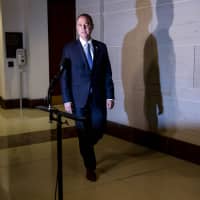 Chairman Adam Schiff, a Democrat from California, leaves a closed-door House Intelligence Committee meeting with Michael Cohen, former personal lawyer to U.S. President Donald Trump, in Washington on Wednesday. | BLOOMBERG