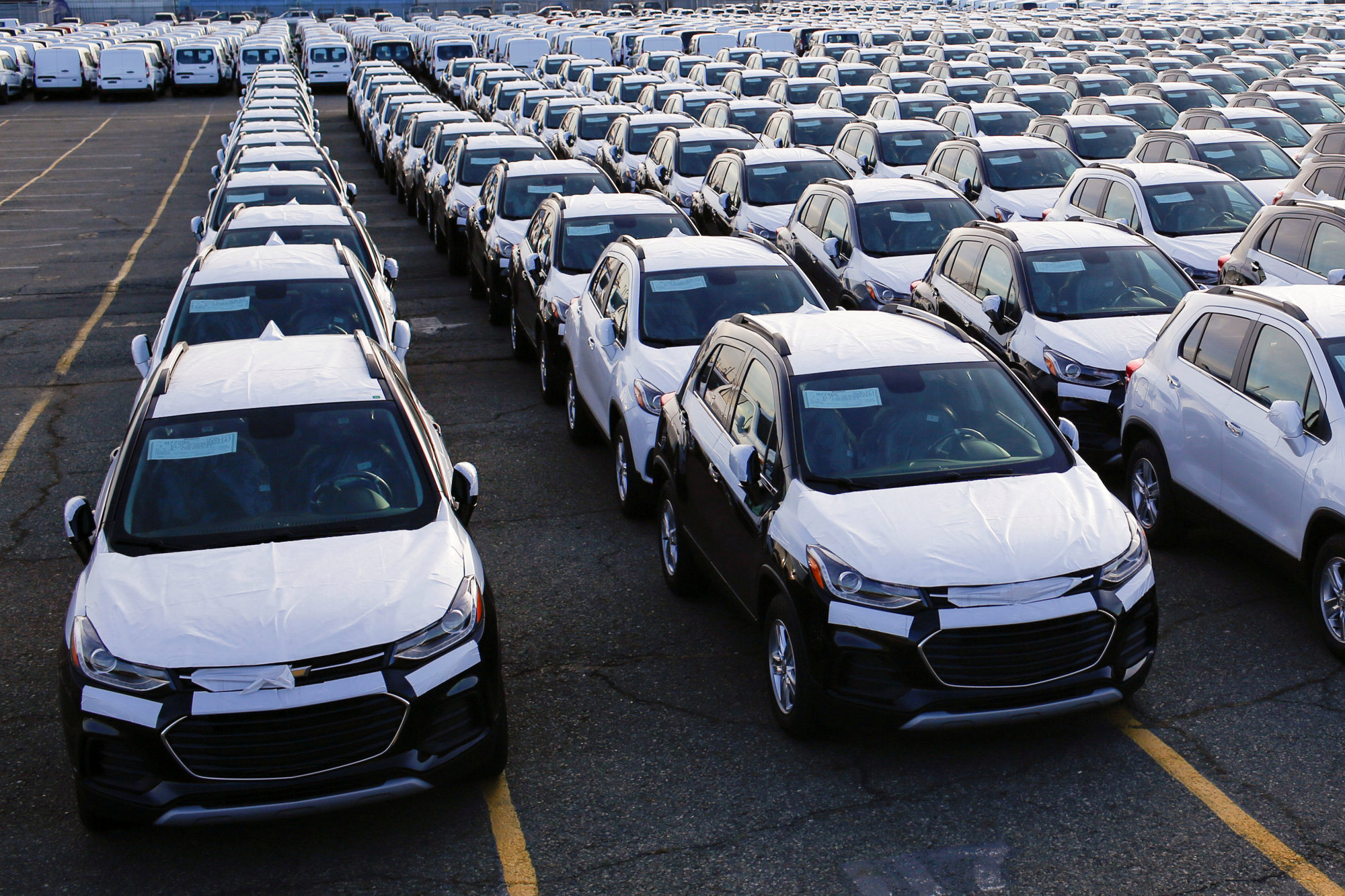 Imported automobiles at the port of Newark in New Jersey | REUTERS