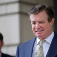 Paul Manafort, former campaign chairman for U.S. President Donald Trump\'s campaign, departs after a hearing at U.S. District Court in Washington last April. | REUTERS