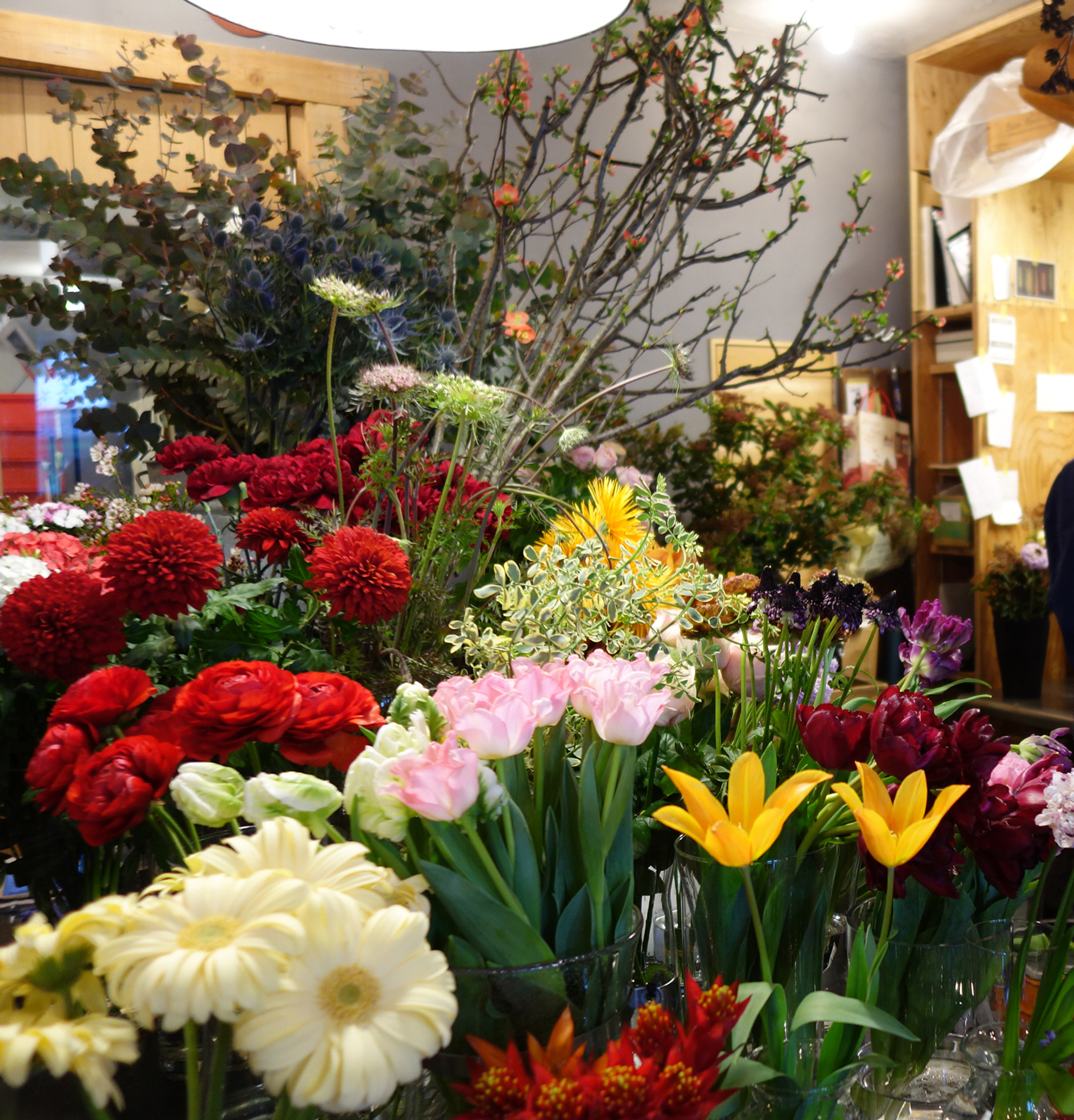 Flowers on display at Tsuyoshi Hirasawa’s shop. Born in Chichibu, Saitama Prefecture, Hirasawa learned the ropes of the trade at a 150-year-old flower shop in Tokyo's traditional Yanaka area.