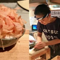 Labor of love: Mai Nagamatsu shaves all her katsuobushi manually to order. Four varieties are kept on hand for diners to sample. | ROBBIE SWINNERTON