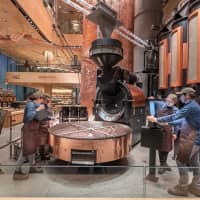 Supplying Starbucks stores across Japan: The Reserve Roastery Tokyo can roast up to 1,800 kilograms of coffee a day between its two roasters. | COURTESY OF STARBUCKS