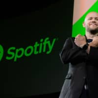 Market expansion: Daniel Ek, chief executive officer and co-founder of Spotify, attends a news conference in Tokyo in 2016. The music-streaming service recently paid nearly &#36;340 million to acquire two influential companies in the podcast industry. | BLOOMBERG
