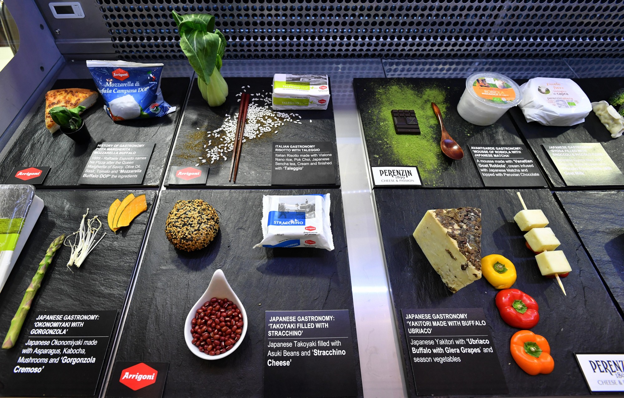 A fusion of Italian and Japanese ingredients at a Foodex Japan 2019 exhibitor. | YOSHIAKI MIURA