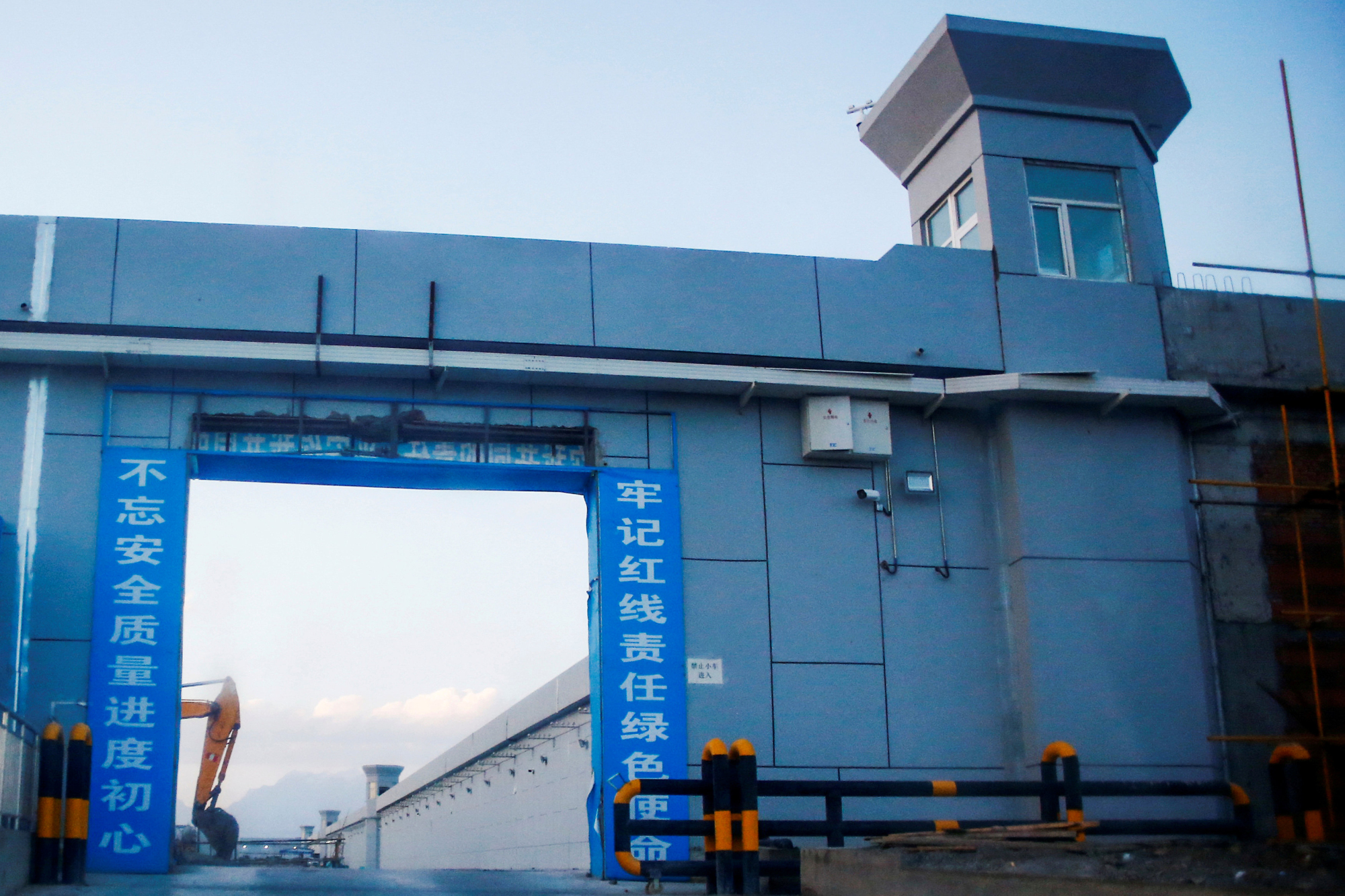A 'vocational skills education center' is seen under construction in Xinjiang, China. Beijing's campaign of internment against Muslim minorities has intensified in the past year. | REUTERS