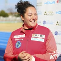 Suzuka Unlimited manager Milagros Martinez Dominguez speaks to reporters following her team\'s win over Tegevajaro Miyazaki on Sunday in Suzuka, Mie Prefecture. The 33-year-old became the first woman to manage a team to victory in one of Japan\'s national men\'s soccer leagues. | KYODO