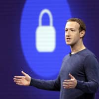 Facebook CEO Mark Zuckerberg delivers the keynote speech at F8, Facebook\'s developer conference, in San Jose, California, last May. | AP