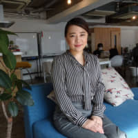 Mari Sakuramoto, CEO of Cotree Inc., at her office in Tokyo in February. Her company provides a mental health support program for entrepreneurs. | KAZUAKI NAGATA