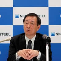 Nippon Steel Corp.\'s next president, Eiji Hashimoto, speaks during a media round-table in Tokyo March 18. | REUTERS