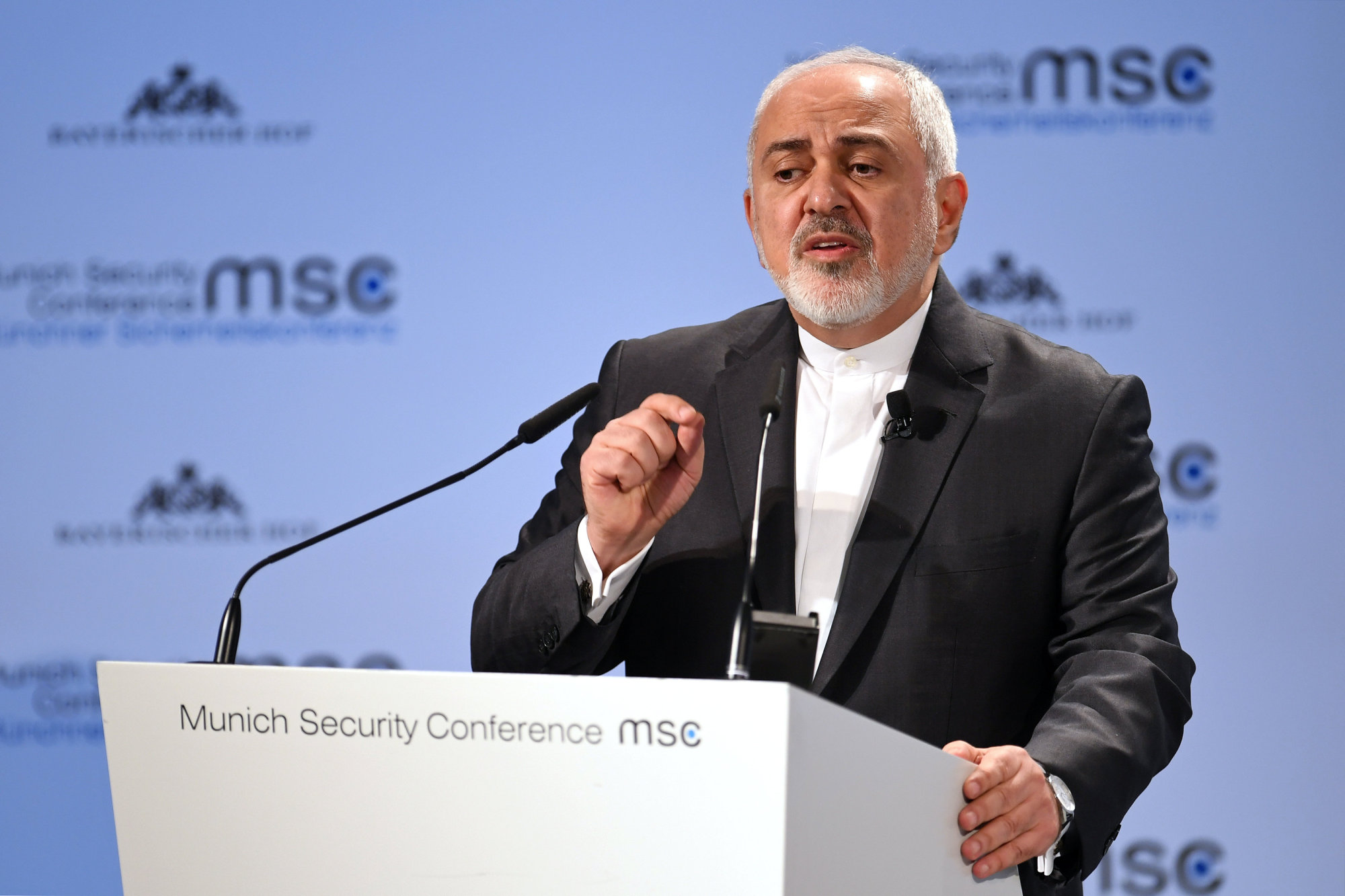 Iranian Foreign Minister Mohammad Javad Zarif speaks in Munich in February. | REUTERS