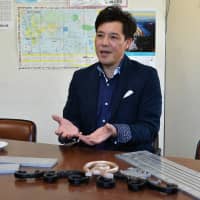 Takashi Suzuki, CEO of Sakae Casting Co., speaks during an interview at his office in Hachioji, western Tokyo, on Jan. 29. | YOSHIAKI MIURA