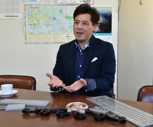 Takashi Suzuki, CEO of Sakae Casting Co., speaks during an interview at his office in Hachioji, western Tokyo, on Jan. 29.