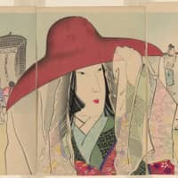 A triptych depicting Sei Shonagon, author of \"The Pillow Book,\" by Kobayashi Kiyochika (1896) | KOBAYASHI KIYOCHIKA / CC0 1.0