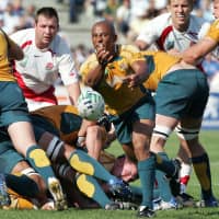 George Gregan is the Wallabies\' most-capped player with 139 test appearances. Gregan competed in four Rugby World Cups and helped Australia capture the title in 1999. | AFP-JIJI