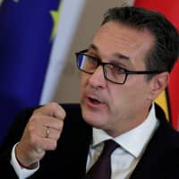 Austria\'s Vice Chancellor Heinz-Christian Strache addresses the media after a cabinet meeting in Vienna on Oct. 10. | REUTERS
