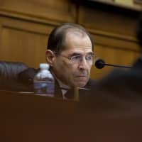 Rep. Jerry Nadler, a Democrat from New York and chairman of the House Judiciary committee, listens during a hearing in Washington on Thursday. Attorney General William Barr escalated his fight with House Democrats eager to question him about special counsel Robert Mueller\'s report after spending five contentious hours before a Senate panel defending the actions of President Donald Trump. | BLOOMBERG