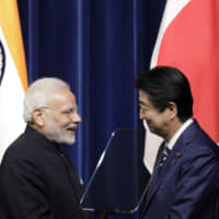 Indian Prime Minister Narendra Modi has built a personal rapport with Prime Minister Shinzo Abe. | BLOOMBERG