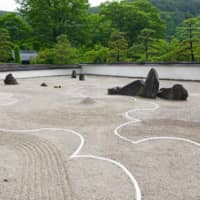 A stone garden designed by Mirei Shigemori at Kozenji temple in Kiso Fukushima, Nagano Prefecture. | STEPHEN MANSFIELD