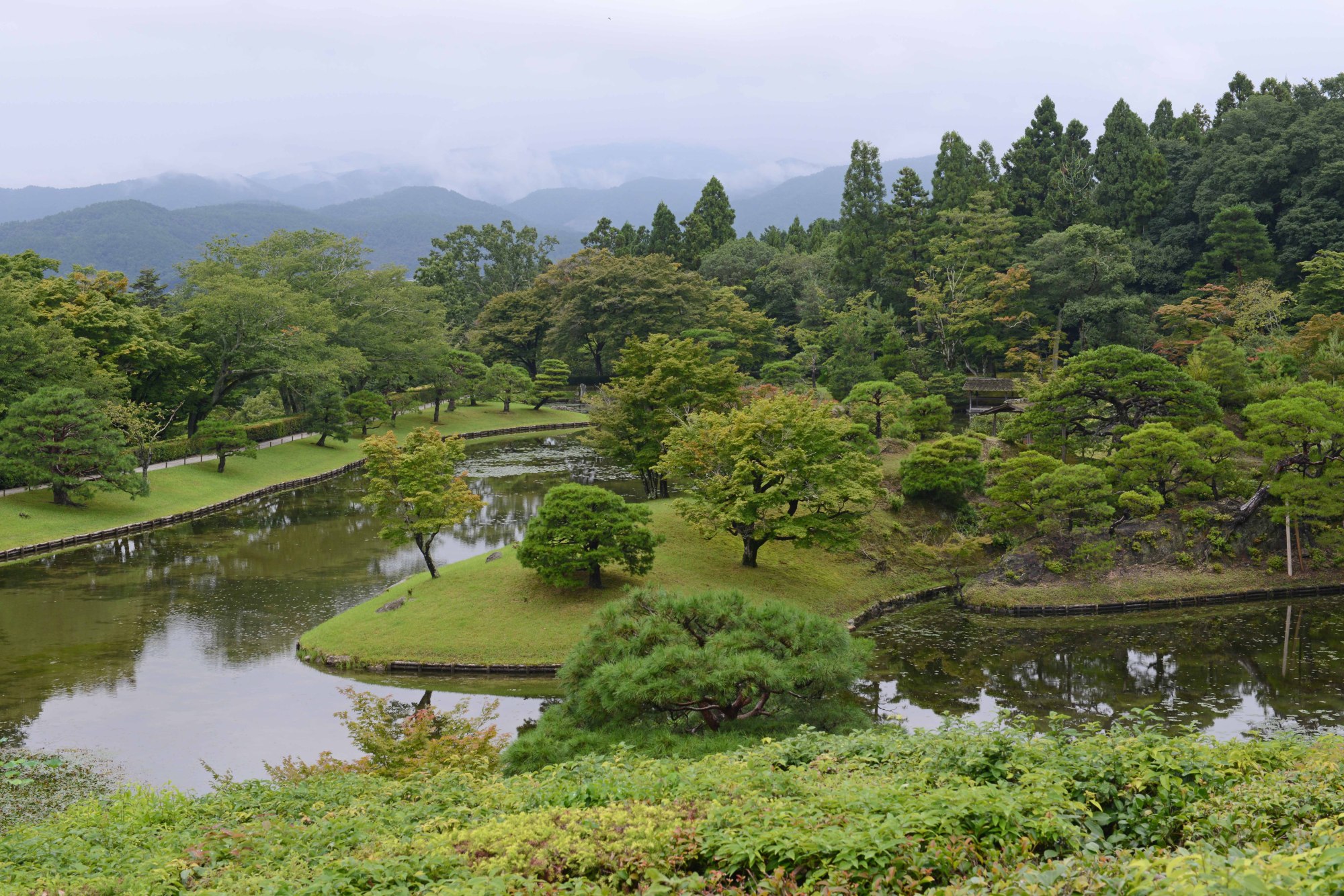 The grounds of Shugakuin Imperial Villa blend seamlessly with the surrounding landscape. | STEPHEN MANSFIELD