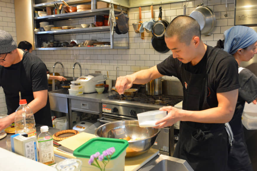 All in a morning's work: Chef Paul Kim prepares breakfast at Lorimer. | J.J. O'DONOGHUE