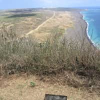 X marks the spot: The place where U.S. Marines famously hoisted the American flag on Iwo Jima. | COLIN P.A. JONES