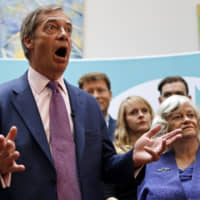 Anti-EU populist Nigel Farage\'s Brexit Party triumphed in European Parliament elections that Britain was never meant to hold, while the ruling Conservatives suffered a historic blow. | AFP-JIJI