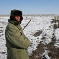 A shepherd tends his flock to the frozen fields of China\'s northern Heilongjiang province in February 2006. China plans to build a pilot small-scale nuclear reactor that could replace coal or gas to heat towns and cities the colder northern regions. | BLOOMBERG