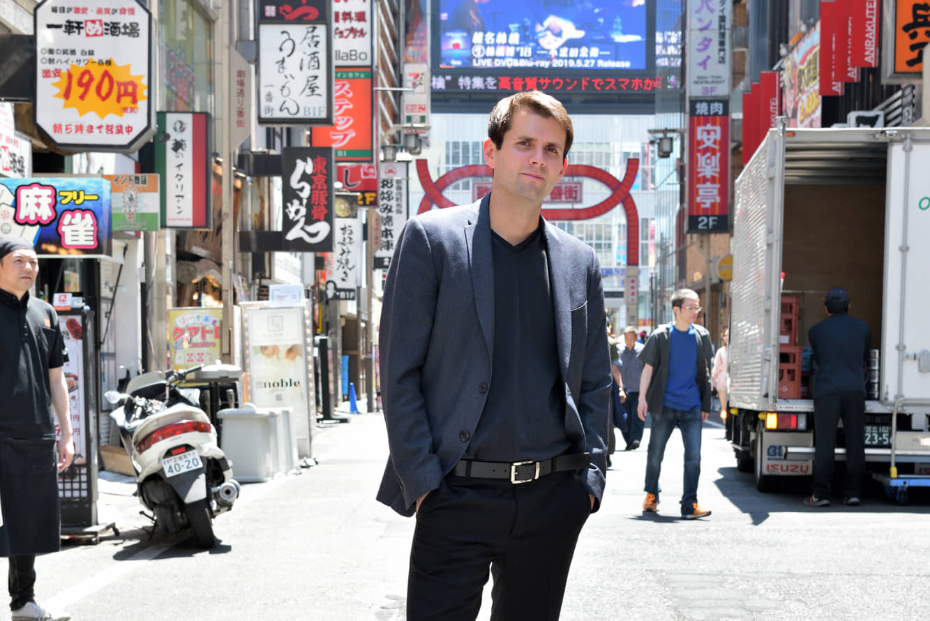 A life of music: Composer Chad Cannon during a recent visit to Shinjuku in Tokyo | SHINOBU SUZUKI