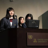 High school students present their findings and proposal following completion of the Awareness Raising Workshops on Gender Equality. | YOSHIAKI MIURA