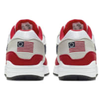 This undated product image obtained by the Associated Press shows Nike Air Max 1 Quick Strike Fourth of July shoes that have a U.S. flag with 13 white stars in a circle on it, known as the Betsy Ross flag, on them. Nike is pulling the flag-themed tennis shoe after former NFL quarterback Colin Kaepernick complained to the shoemaker, according to the Wall Street Journal. | AP